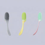 Ensemble de brosses à dents doigt pour chien en silicone gris, vert et rose avec picots souples pour hygiène bucco-dentaire canine