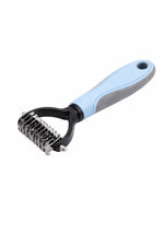 Peigne coupe-nœuds pour chien et chat avec lames métalliques double face pour démêler les poils emmêlés facilement