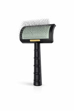 Brosse démêlante courbée noire pour chien et chat avec picots en acier pour enlever les nœuds et retirer les poils morts facilement