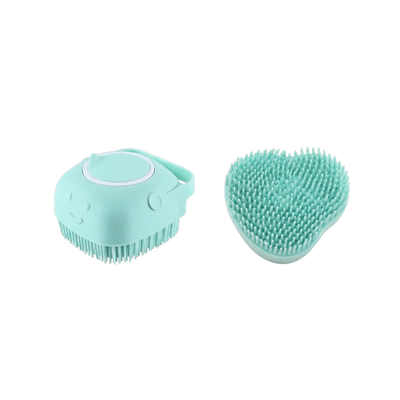 Brosse en silicone pour chien et chat avec picots souples idéale pour nettoyer, masser et retirer les poils morts en douceur