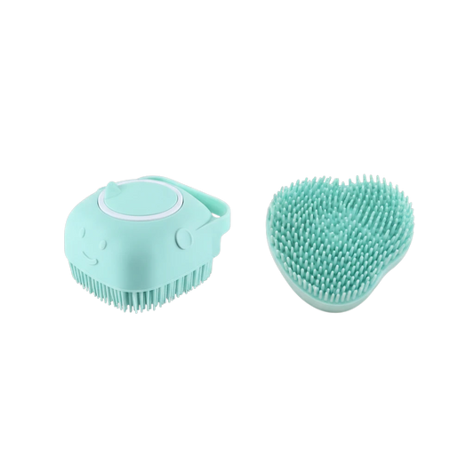 Brosse en silicone pour chien et chat avec picots souples idéale pour nettoyer, masser et retirer les poils morts en douceur