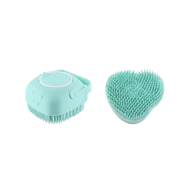 Brosse en silicone pour chien et chat avec picots souples idéale pour nettoyer, masser et retirer les poils morts en douceur