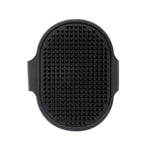 brosse de toilettage en silicone noire pour chien et chat avec picots souples pour retirer les poils morts et masser la peau