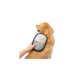 Gant anti poils utilisé sur un chien pour enlever efficacement les poils morts et nettoyer le pelage en douceur