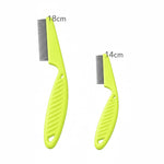 Peigne anti-puces vert pour chien et chat avec deux tailles 18 cm et 14 cm, dents fines pour retirer puces et parasites efficacement